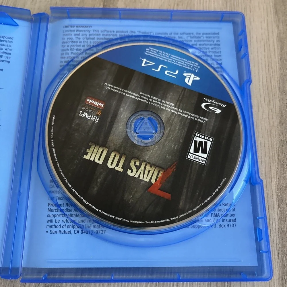 7 Days to‎ Die (Sony PlayStation 4, PS4, 2016) - Game Disc And Case - Tested